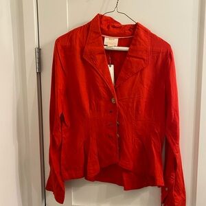 Red Anthropologie Button down